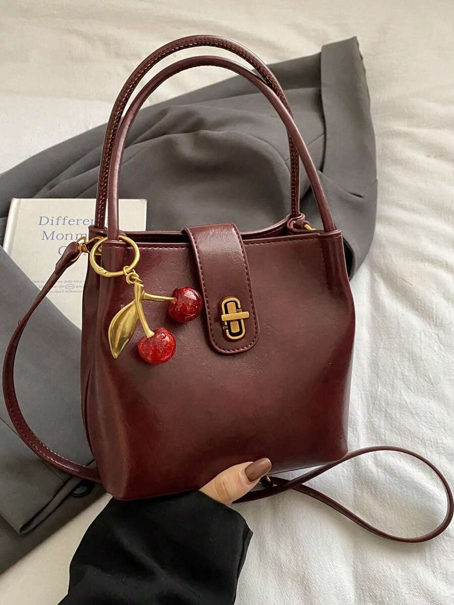 Womens Retro Classic PU Leather Shoulder Crossbody Bag For Women Flap Saddle Messenger Bag Chic Casual Purse For School ,For Shipping - Đỏ - Xem 1