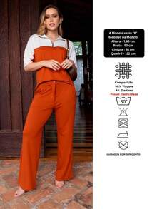 Women Two-Piece Outfits - Màu Cam cháy - Xem 6