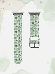 1条柔软弹性透气浅绿色格子四叶草表带，尺寸可选38mm、40mm、41mm、45mm、44mm、42mm、49mm，时尚休闲多色硅胶表带，兼容 Ultra系列S10/SE/9/8/7/6/5/4/3/2/1智能手表配件 - 彩色 - 查看 11