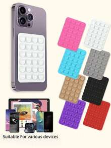 24个硅胶单面吸盘，带背胶，多功能手机吸盘，可吸附在墙壁、桌面、玻璃上，用作手机/平板电脑支架，适用于汽车、休闲、办公、返校、学习用品等场合，方便实用。 - 彩色 - 查看 1