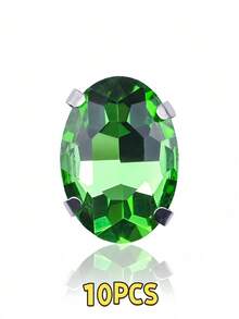 10PCS/Bag, 30PCS/Bag | White K Glass Hand-Sewn Egg-Shaped Rhinestones DIY Accessories For Wedding Dresses, Gowns, Shoes, Hats & Ornaments. Perfect Gift For Valentine's Day, Mother's Day, Eid Al-Fitr And Eid Al-Adha. - Multicolor - View 9