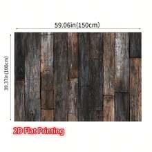 Retro Wooden Wall Background Fabric – Polyester Fiber Photography & Party Decor Fabric – No Electricity Required – Available In Multiple Sizes, Perfect For Festival Party Decor Banners, Suitable For Various Scenarios And Sizes. - Multicolor - View 4