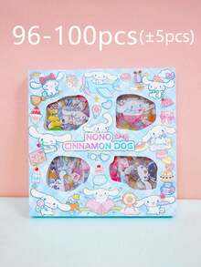 Sanrio 96-100张卡通三丽鸥Hello Kitty贴纸套装，可爱不重复的高品质文具贴纸，创意DIY剪贴簿材料，适合儿童和学生