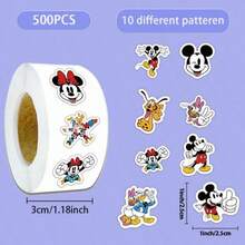 500pcs Cute Mickey Mouse Stickers, Adorable Cartoon Creative Decorative Stickers, Suitable For Decorating Notebooks, Phone Cases, Skateboards, Guitars, Party Supplies, Luggage, Boxes, Helmets, Envelopes, DIY Decoration, Also Great For Christmas, Halloween And Birthday Gifts - Multicolor - View 9
