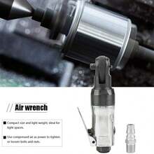 Compact Mini Air Ratchet Wrench With 3/8" Straight Shank, Ideal For Household Repairs In Tight Spaces - Silver - View 3
