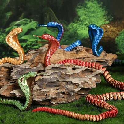 Flexibel 3D-tryckt ormfigur - Perfekt för heminredning, hantverk och unika presenter | Stresslindrande biltillbehör | Lämplig för julklappar, ormleksaker, 3D-tryckta leksaker, 3D-tryckt orm