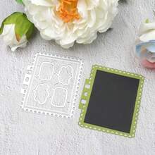 1个不规则活页剪贴簿切割模具，心形镂空花卉边缘压花模具，适用于节日装饰剪贴簿、手工卡片制作DIY、优雅剪贴簿、婚礼、生日、情人节、复活节卡片 - 銀色 - 查看 4