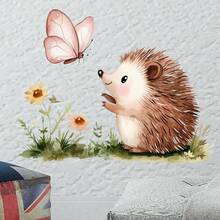 1张可爱刺猬装饰贴纸，清新风格，适用于客厅、卧室、书房、出租房装饰。 - 棕色 - 查看 5