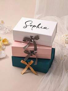 Personalized Gift Box With Magnetic Lid, Customizable Gift Box With Lid And Ribbon, Suitable For Various Gifts Such As Bridesmaid Invitation Box, Thank You Groomsman Box, Wedding Box, Bridesmaid Box, Self-Care Box, Mother's Day Gift, Employee Gift, Anniversary Gift For Kids, Valentine's Day Gift, Mother's Birthday Gift, Father's Day Gift, Graduation Gift, Wedding Gift, Housewarming Gift, Applicable To School, Home, Office And Multi-Functional ,Easy-Install - Multicolor - View 10