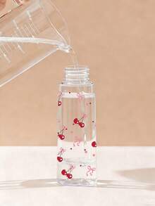 Cherry Bow Tie Pattern Clear PET Refillable Travel Spray Bottle, Multi-Purpose Fine Mist Spray Bottle For Travel And Business Trip,Makeup Remover Dispenser, Reusable Hair Spray Bottle, Continuous Water Mister, For Hair Styling, Cleaning, Plants, Facial Moisturizing