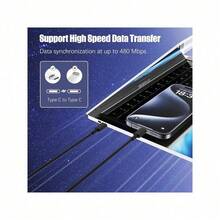 USB C To Type C Charger Cable,[3.3FT/6.6FT/10FT] Long Type C Fast Charging Data Cable,USB-C Power Cord Compatible With IPhone17 16 15 Pro Plus Pro Max,Compatible With Samsung Galaxy S25 S24 S23 S22,IPad Pro/Air And More,Phone Charger Cable - 黑色-1M - 查看 6