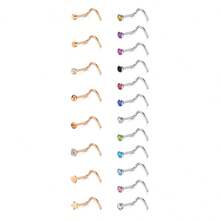 鼻钉：8 件装 20G 金/银 316L 医用级不锈钢鼻钉，低过敏性螺旋式鼻钉，男女通用，镶嵌透明立方氧化锆