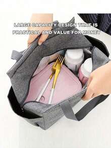 1pc Customized Name Nurse Tote Bag,Personalized Stethoscope Tote Bag, Personalized Lunch Bag With Nurse-Themed, Custom Name, Themed Design With Heartbeat & Stethoscope Print, Portable Insulated Lunch Bag Double Pocket Lunch Bag