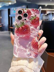 1个时尚甜美草莓2D图案全包防滑软TPU手机壳，兼容苹果17、16、15、14、13、12、11 Pro/Pro Max/Plus及其他Galaxy机型，适合作为生日、新年、情人节、开斋节、复活节、愚人节礼物送给朋友、家人、同事、爱人。 - 無色 - 查看 2