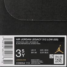 Zapatillas casuales Air Jordan Legacy 312 Low (GS), CD9054-113 - Blanco y Negro - Ver 6