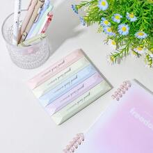 Paper Handwork Tapes Set (4pcs Glue Tape + 1pc Clipper), Pen Style Double Sided Adhesive Dot Tape, Macaron Color Clippers, For Paper Memo Diary Craft DIY Scrapbook Tape, Student Back To School Office