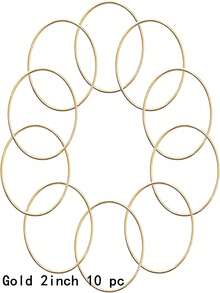 10/15pcs 2/3/4 Inch Metal Rings, For Handmade Crafts, Gold/Silver Round Rings, Floral Weaving Rings, Dreamcatcher Rings, Suitable For Christmas, Wedding Wreath Decor, Wall Hanging Crafts - Gold - View 17