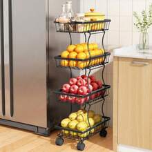 CYPNGILLAS Cesta de Almacenamiento de Frutas y Verduras Carrito de Almacenamiento Delgado de 4 Niveles con Asa y Ruedas de Bloqueo Ideal para Cocina Baño Estantes Móviles Estrechos Color NegroFashion - 224169867 - Ver 8