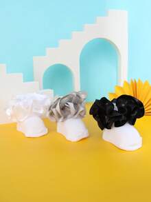 3 Pairs 3D Floral Ruffle Princess Baby Girls Socks - Multicolor - View 3