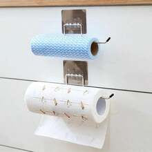 懒人布架，不锈钢纸巾架 - 保鲜膜架 - 抹布架，一次性抹布架，浴室毛巾架 - 免钻孔不锈钢家居收纳整理架 - 彩色 - 查看 7