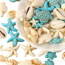1 Set Of 26pcs Natural Seashell, Conch, Starfish, Turtle Pendant DIY Craft Materials, Handmade Jewelry Making Kit For Necklace, Bracelet, Earring, Anklet, Waist Chain - Multicolor - View 6
