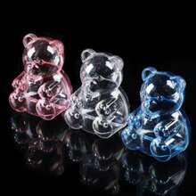 1pc Transparent Candy Boxes, Bear Shaped Detachable Containers With Lids, Suitable For Wedding, Birthday, Christmas, Halloween, Easter, Gender Reveal Party, Candy, Cake, Chocolate Display - Multicolor - View 5