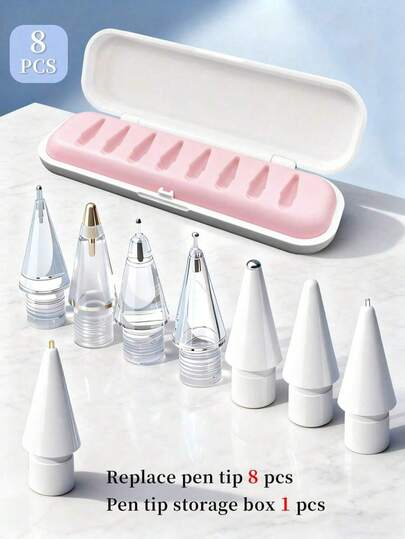 6/8/12pcs Replacement Nibs, Compatible With Apple Pencil Pro, Fine Metal Nibs Suitable For Apple Pencil 2nd Gen And 1st Gen/Apple Pencil USB-C, Wear-Resistant And Precise Control Nib Set, Gift Box Packaging, Suitable For Gifting To Mothers, Family, Friends On Birthdays, Holidays, Etc.