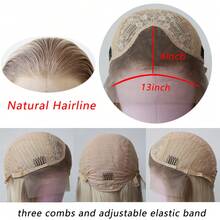 ZigZag Hair 180%密度 24英寸渐变铂金色合成蕾丝前假发，耐热纤维，13x4蕾丝 - 彩色 - 查看 6