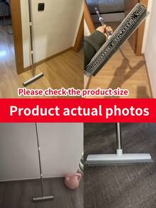 1支软毛扫帚，室内地板刷，适用于地毯、宠物毛发、猫狗毛发，可用于浴室、家居清洁和个人护理。 - 白色 - 查看 2