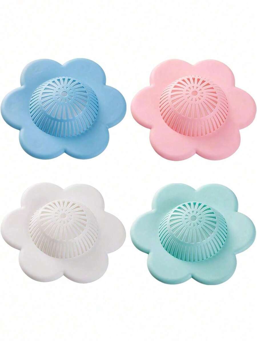 Hair Catcher Silicone Hair Stopper Shower Drain Covers With Suction Cups Suit For Bathroom Bathtub And Kitchen 4 Packs - 彩色 - 查看 1