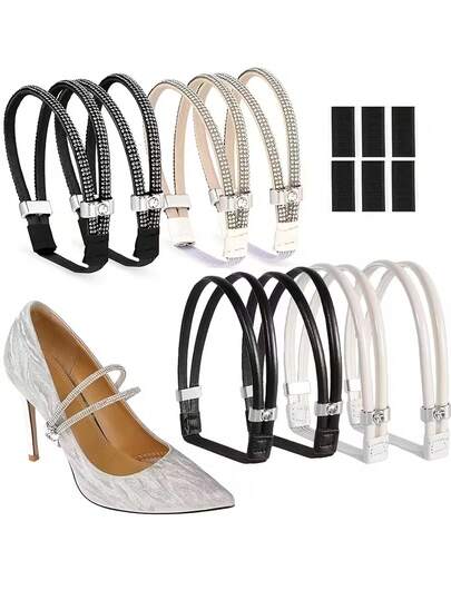 2pcs Adjustable Shoelaces With Heel Grip And Wrap-Around Buckle, Non-Slip Shoelaces, No-Tie Shoelaces, Suitable For High Heels And Sandals, Universal Size Accessory, Prevent Heel Slippage, Ensure Comfortable Wear.