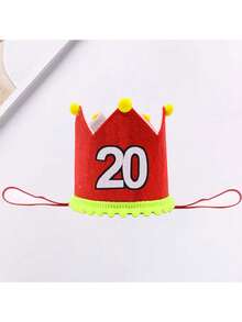 Red 20th Birthday Party Hat, Graduation Celebration Party Hat, 30/40/50/60/70 Years Old Birthday Celebration Party Crown Hat, Retirement Party Crown Birthday Hat, Birthday Party Hat
