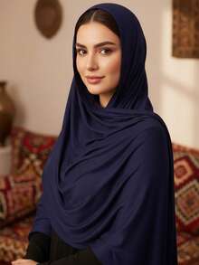 1 chiếc khăn trùm đầu nữ cổ điển, mềm mại, thoáng khí, chống nắng và giữ ấm, phù hợp cho nhiều dịp - Khăn trùm đầu, khăn quàng cổ, khăn choàng bằng lụa nhân tạo màu trơn dành cho nữ. - màu đen - Xem 5