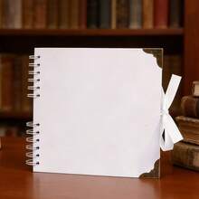 1 Set Premium Scrapbook, 60 Pages (30 Sheets) Black Card Paper Photo Album, Ribbon Sealed, DIY Handmade Travel Journal, Suitable For Anniversary, Graduation, Wedding, Christmas, Halloween, Back To School Gifts, School Supplies - Rectangular Set - View 4