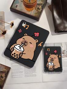 这款水豚卡通图案保护套内置笔槽，兼容 iPad 第十代、iPad Air 4/5（10.9 英寸）、Kindle（第十一代，2022 年发布）、Kindle（第十一代至 2024 年发布）（6 英寸）。保护套四角防震，单手即可轻松握持。 - 彩色 - 查看 3