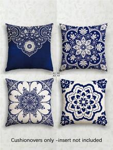 4pcs Bohemian Style Design, Home Decor, Gift, Polyester Material, Hidden Zipper, No Filling, Suitable For Home Decor, Living Room Decor, Pillowcase, Cushion Cover, Throw Pillow Cover, Sofa Decorative Cushion, Mat Cover, Soft Cushion. - Linen Material - View 13