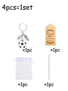 Football Player Keychain Set, With Shoe Charms And Mini Ball Charm, Lovely Gift With Thank You Card And Organza Bag, Suitable For Holiday Party, Birthday, Graduation, Halloween, Christmas - Multicolor - View 11