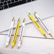 1 Conjunto de Presentes de Escritório Únicos: Canetas Esferográficas com Tema de Atendimento ao Cliente, Canetas Esferográficas com Frases Engraçadas, Canetas Esferográficas de Botão com Tinta Preta, Canetas de Escritório Comercial, Canetas Esferográficas com Citação de Atendimento ao Cliente - Perfeito para Colegas, Família, Presentes do Dia dos Namorados e Escrita Diária - Multicolorido - Visão 4