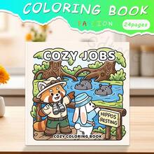 GDTME COZY FRIENDS: Adult And Teen Bold Simple Coloring Book, Great For Easter, Mother's Day, Father's Day, Music Festivals, Wedding Season And Birthday Gifts. Cute Patterns To Relieve Stress, Perfect For Friends Who Enjoy Coloring And Back-To-School Vibes (Color In Comfort). Sticker Book; School Supplies; Office Supplies; Stationery; Desk Accessories; Easter Gifts; Novelty; Soft Fun Toys. 7.9" X 7.9" - Warm Friends - View 15
