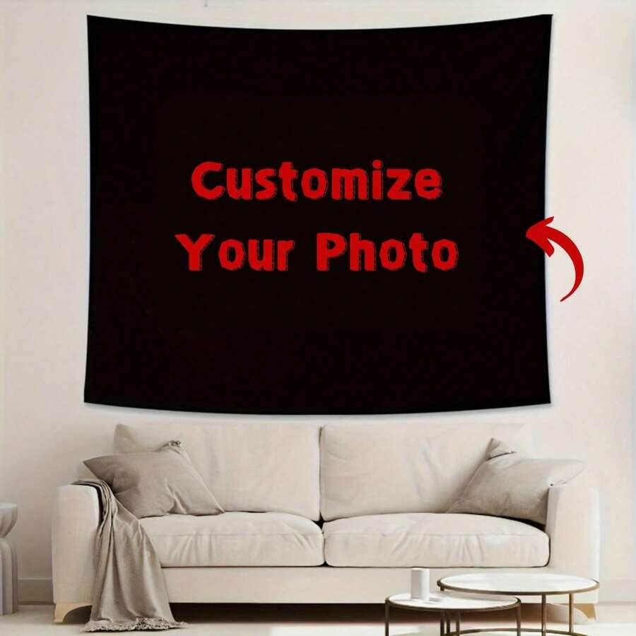 1pc Customized Photo Tapestry - Personalized Bedroom Decor, Includes Free Installation Accessories, 100% Polyester Fabric, Horizontal Home Background Cloth, Suitable For Living Room And Bedroom Decoration And Accessories - Multicolor - View 1