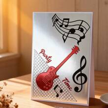 Creative Guitar Cutting Dies, DIY Scrapbooking Album And Embossing Stencil, Greeting Card Making Tool, Card Paper Cutting Crafts ,Gift Card Making Template Die Cuts. - Silver - View 1