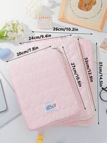 1件粉色格子印花轻便电脑内胆包，适用于11/13/15英寸电脑、笔记本电脑、平板电脑，可作为内胆包使用。适用于iPad Air 13、M3、Pro 11、M4、A16等11/10代、10.5/10.2/9.7英寸平板电脑，也可用于13/15英寸笔记本电脑。这款防震内胆包是白领和学生的必备收纳用品，也是返校礼物的理想之选。 - 粉色 - 查看 11