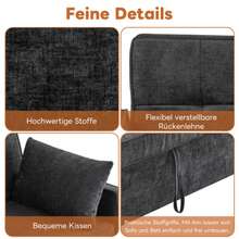 [Sofa Bed With Sleeping Function] Two-Seater Sofa, Double Sleeper Sofa, Adjustable Backrest, Chenille Fabric, High-Density Foam, Living Room Sofa, Sofa With Bed Function