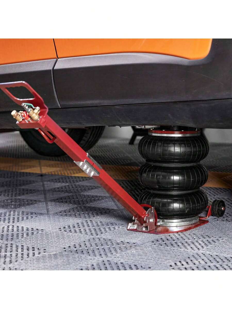Air Jack 3 Ton 6600 Lbs Triple Bag Air Jack Airbag Jack With Six Steel Pipes Lift Up To 17.7 3-5 S Fast Lifting Pneumatic Jack With Adjustable Long Handle For Cars Garages Repair (Red) - 紅色 - 查看 1