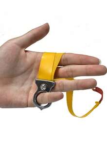 1 Set Outdoor Hunting Gear Fingerless Mini Slingshot, Alloy Material Quick Clamp Slingshot Without Frame, Compact And Portable Pocket Slingshot. Includes Replacement Flat Rubber Bands And Target Balls, Suitable For Outdoor Hunting, Shooting Practice, Yard Parties, Can Be Given As Gifts To Family, Friends And Children - Silver - View 4