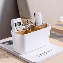 1pc Plastic 5-Compartment Toothbrush Holder, Makeup Organizer Box, Bathroom Vanity Storage Rack For Cosmetics, Stationery, Electric Toothbrush, Toothpaste, Shaving Supplies, Home Decor, Holiday Gift, Back To School Decoration - Multicolor - View 8