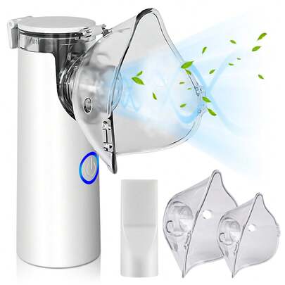 Portable Nebulizer For Adults & Kids, Nebulizer Machine With Intuitive LED Interface And Auto-Cleaning, Inhaler For Respiratory Problems, Silent, Efficient Atomization For Home And Travel Use