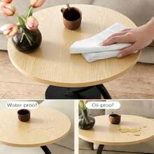 Mesa Auxiliar En Forma De C Para Sala, Mesas Laterales Redonda Para Sala, Mesita De Centro Mesita Auxiliar Minimalista Moderna, Para Sofás Y Camas, Espacio Pequeño, Dormitorio - Champán - Ver 5