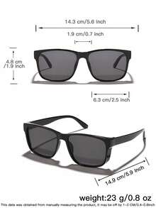 2 PCS Men's Square Fashion Glasses Classic Black Polycarbonate Frame Lightweight Suitable For Daily Driving With Glasses Box - Multicolor - View 9