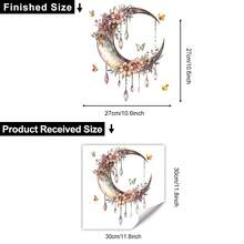 1件水彩花卉、月亮、蝴蝶3D水晶墙贴，防水防油PVC材质，适用于斋月、卧室、厨房、客厅 - 彩色 - 查看 4